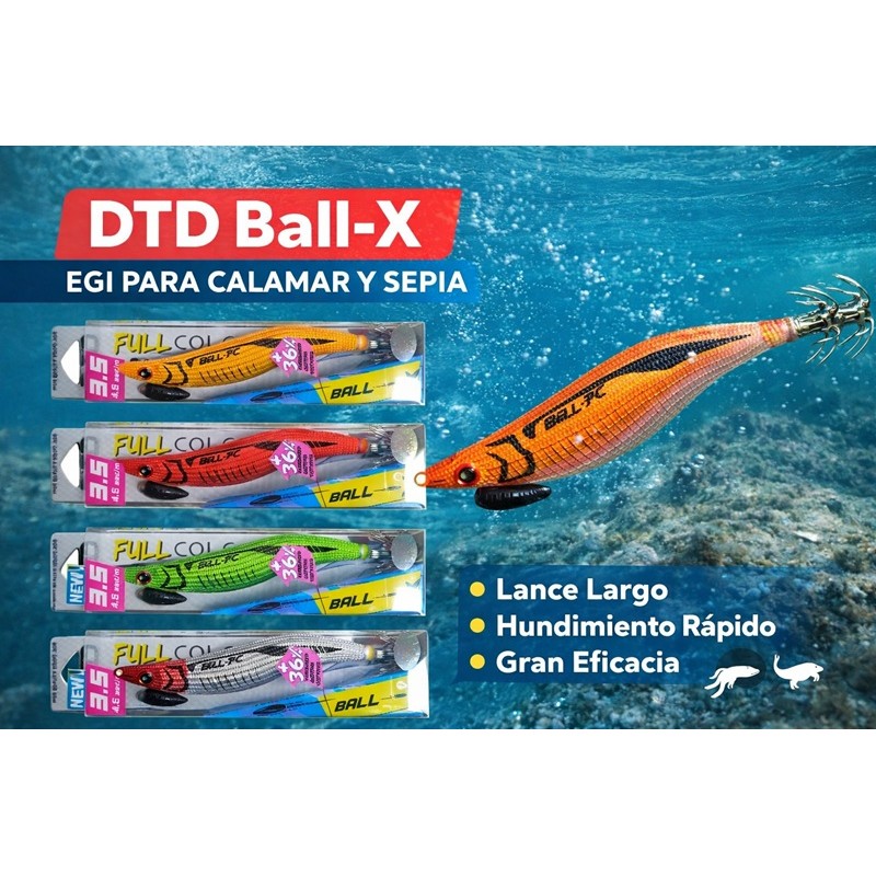 DTD Ball-X egi para calamar y sepia en varios colores