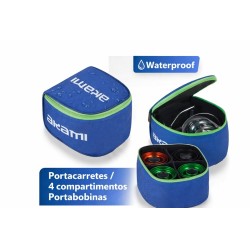 Bolsa Akami AKRS waterproof portacarretes y portabobinas con 4 compartimentos
