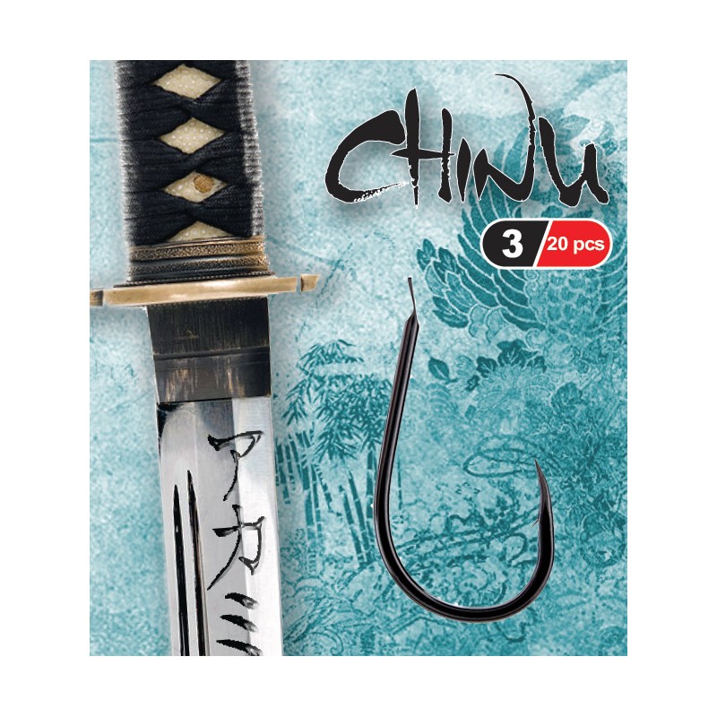 Anzuelo Akami Chinu negro níquel torcido con pico de loro paquete de 20 unidades